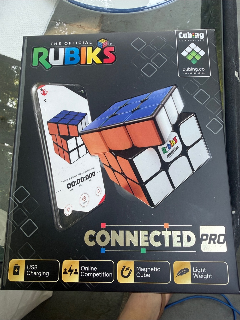 Connected Pro 3x3 Cube - Black Box with Blue/Orange/White Cube